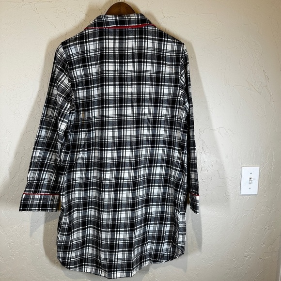 Lauren Ralph Lauren Plaid Flannel Pajama Button Down Top Women’s Size L Sleep - Picture 2 of 10